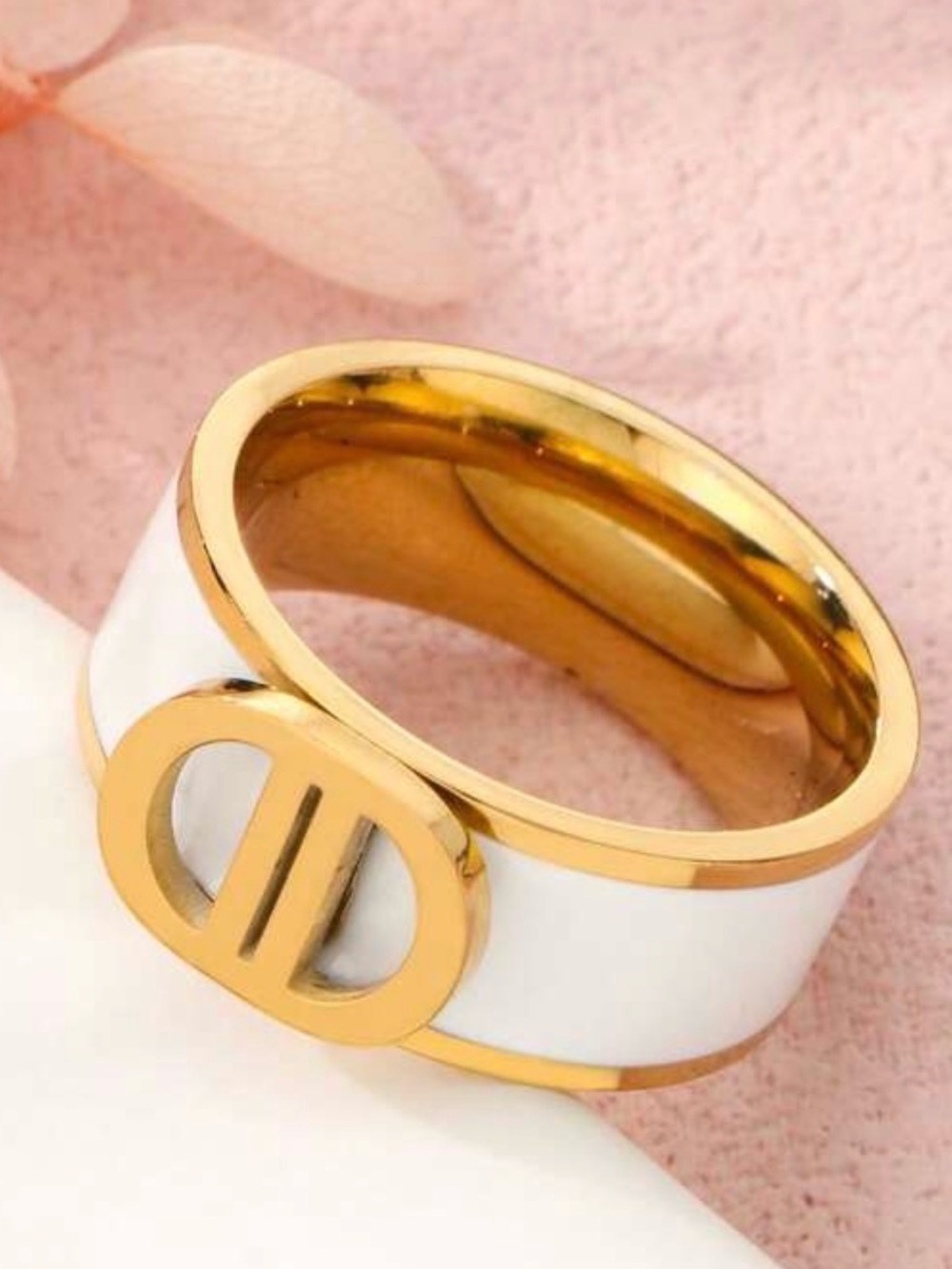 Gold-Tone Double D Shape Ring (Size 7) - Picture 2 of 5